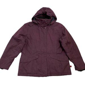 Woolrich Designer Womens Wineberry Winter Weatherproof Coat - Womens Medium